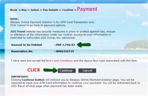 2GO Travel — eTicket: Choose Payment.